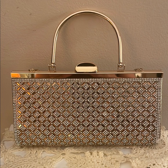Handbags - Elegant Gold and Silver Clutch Bag
